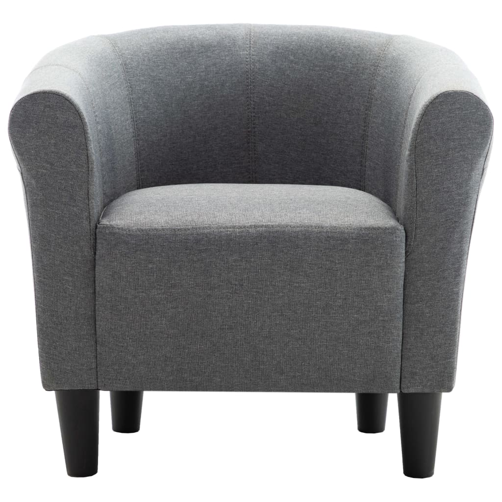 Sillón de tela gris claro