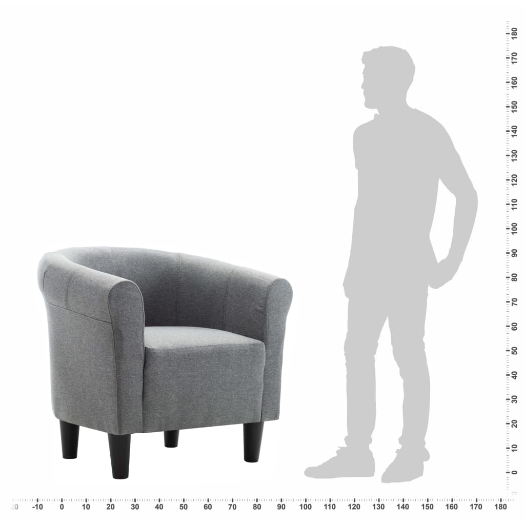 Sillón de tela gris claro