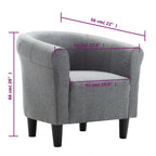 Sillón de tela gris claro