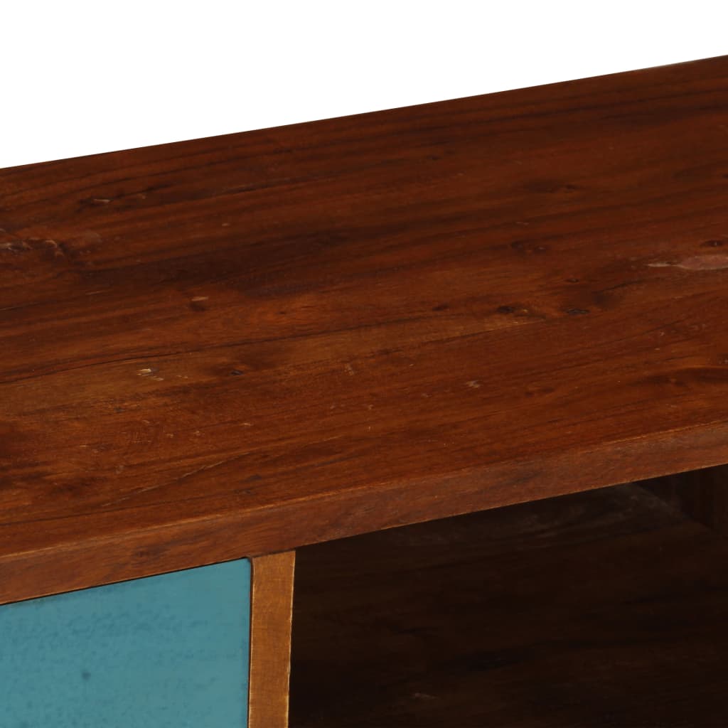 Mueble para TV con 3 cajones madera maciza acacia 110x35x50 cm