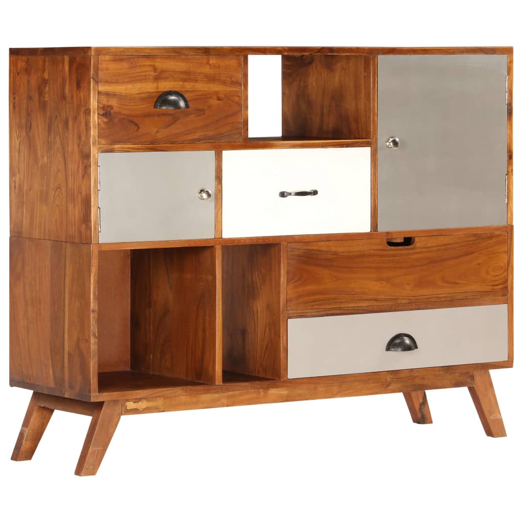Aparador de madera maciza de acacia 115x35x86 cm