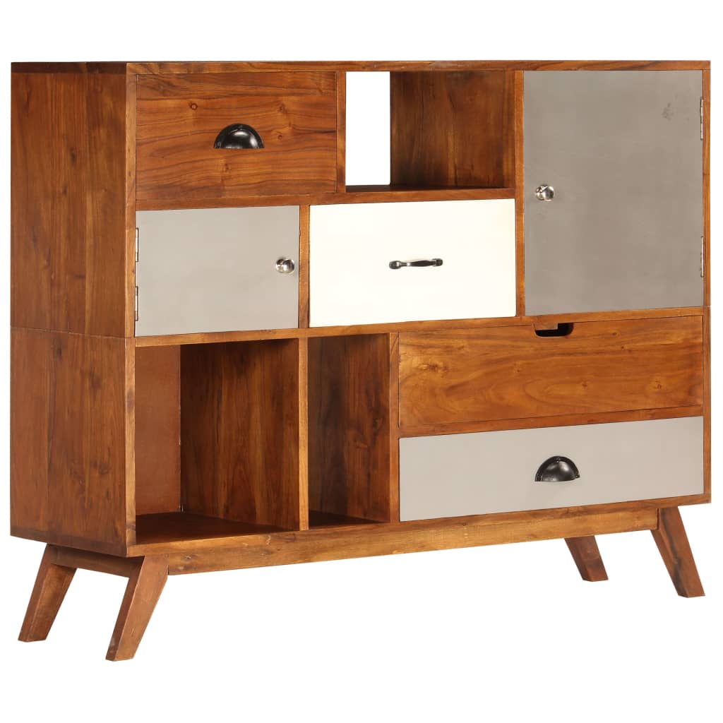 Aparador de madera maciza de acacia 115x35x86 cm