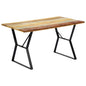 Mesa de jantar de madeira maciça reciclada 140x80x76 cm