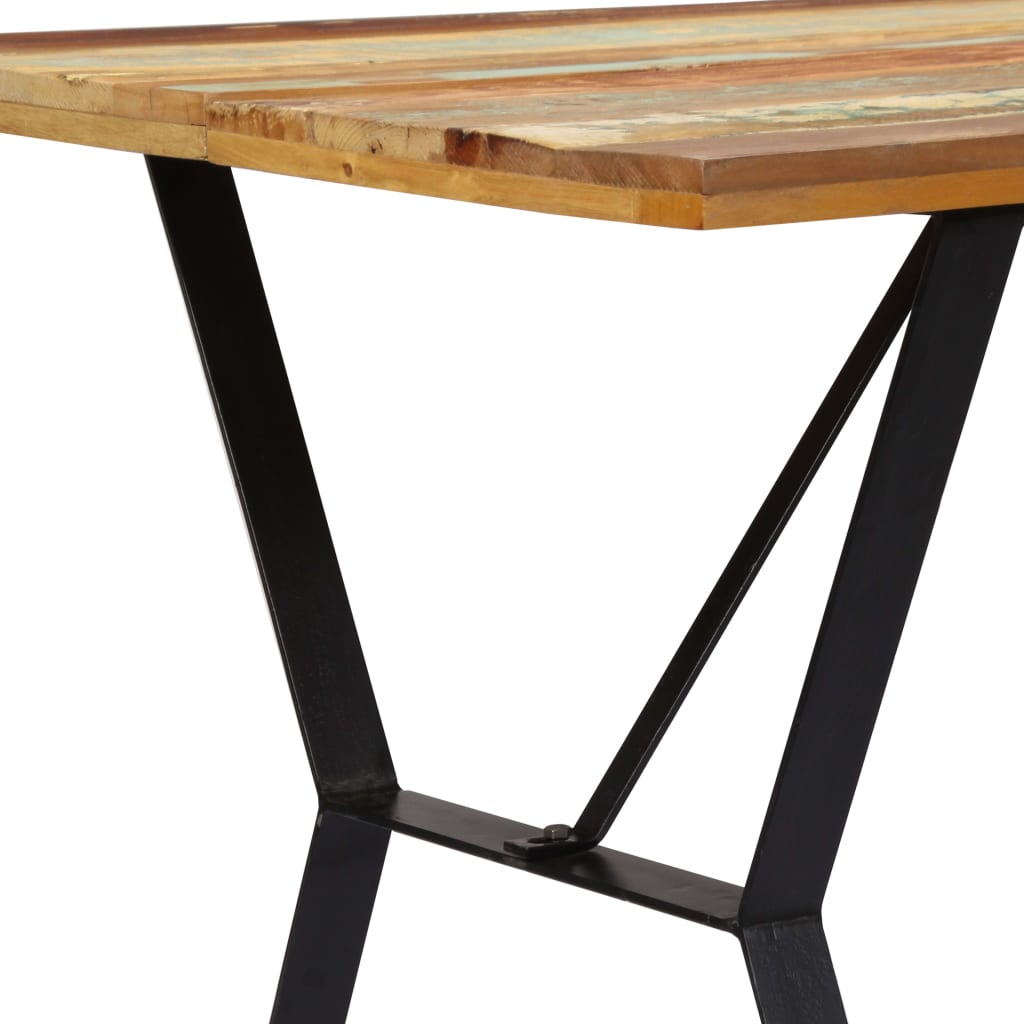 Mesa de comedor de madera maciza reciclada 140x80x76 cm