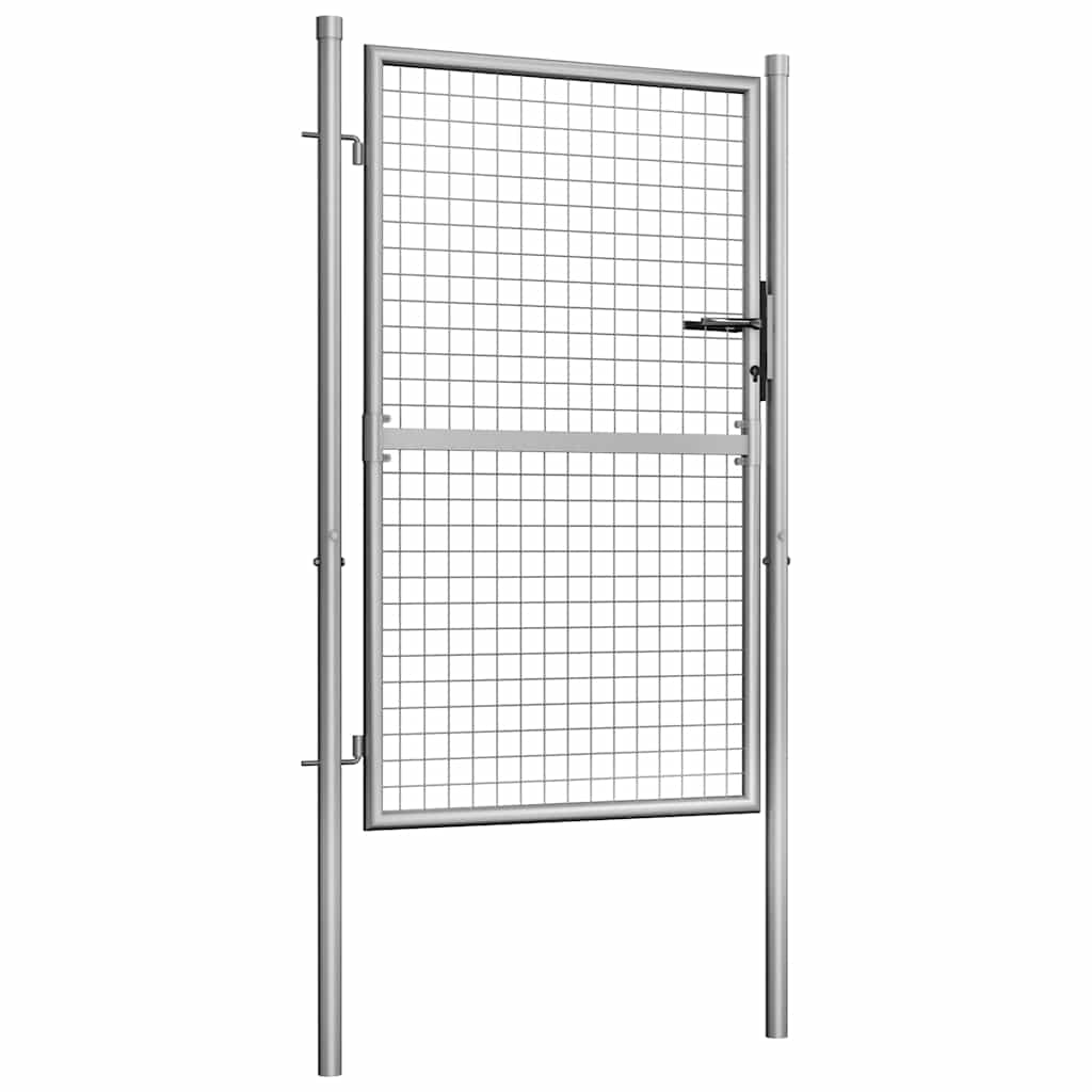 Puerta de jardín de acero galvanizado 100 x 125 cm color plata