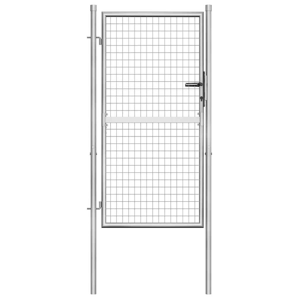 Portão de jardim em aço galvanizado 100 x 125 cm cor prata