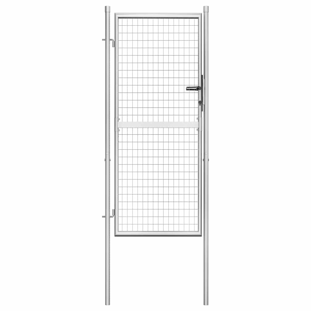 Portão de jardim em aço galvanizado 100 x 125 cm cor prata