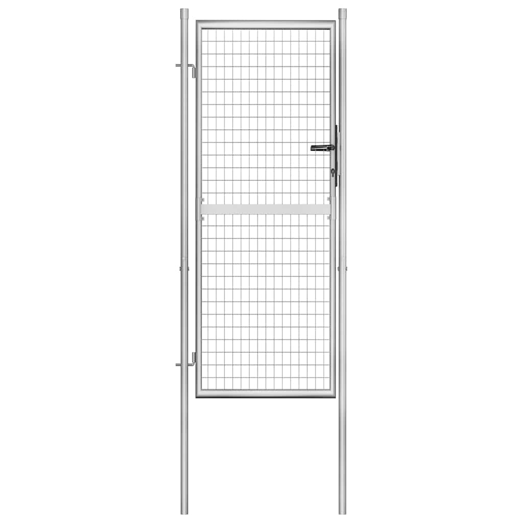 Portão de jardim em aço galvanizado 100 x 125 cm cor prata