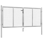 Puerta de jardín de acero galvanizado 300 x 100 cm color plata