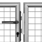 Puerta de jardín de acero galvanizado 300 x 100 cm color plata