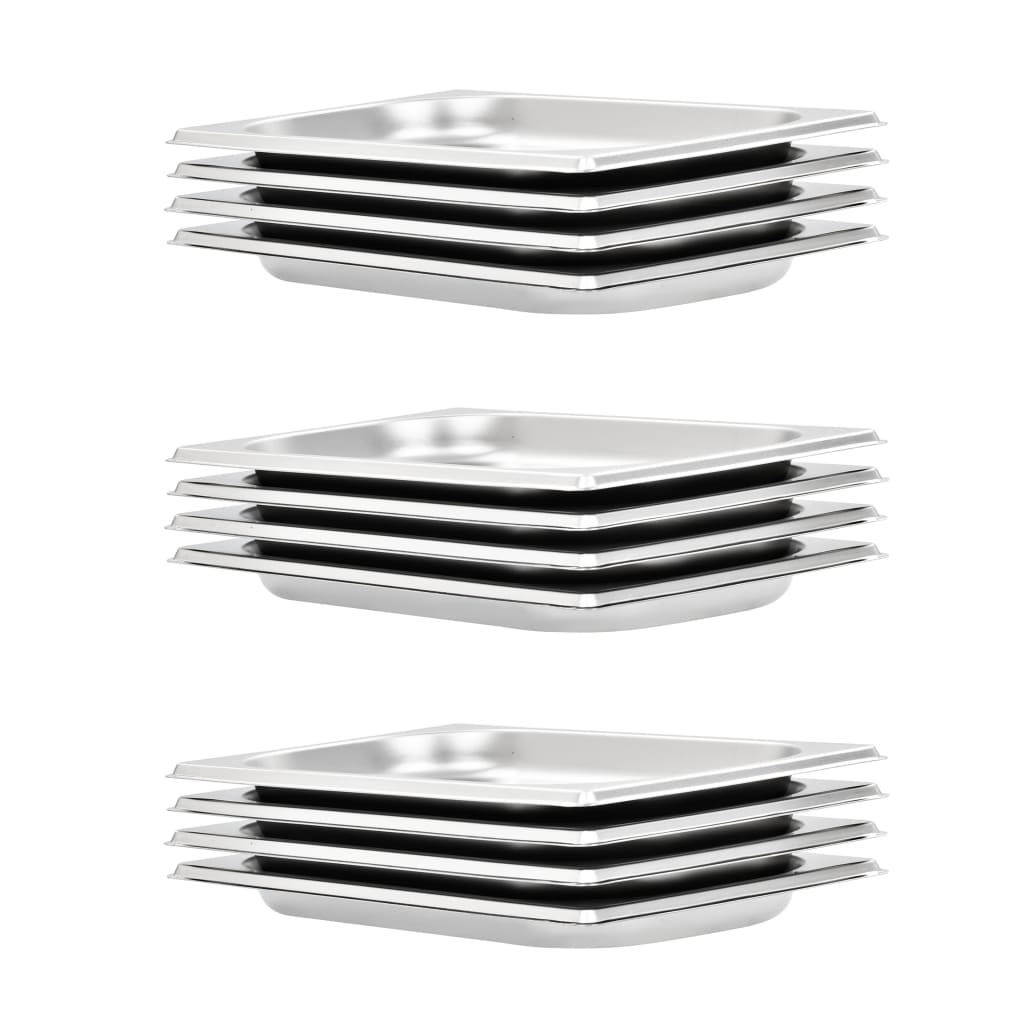 Bandejas Gastronorm 12 unidades GN 1/3 20 mm acero inoxidable