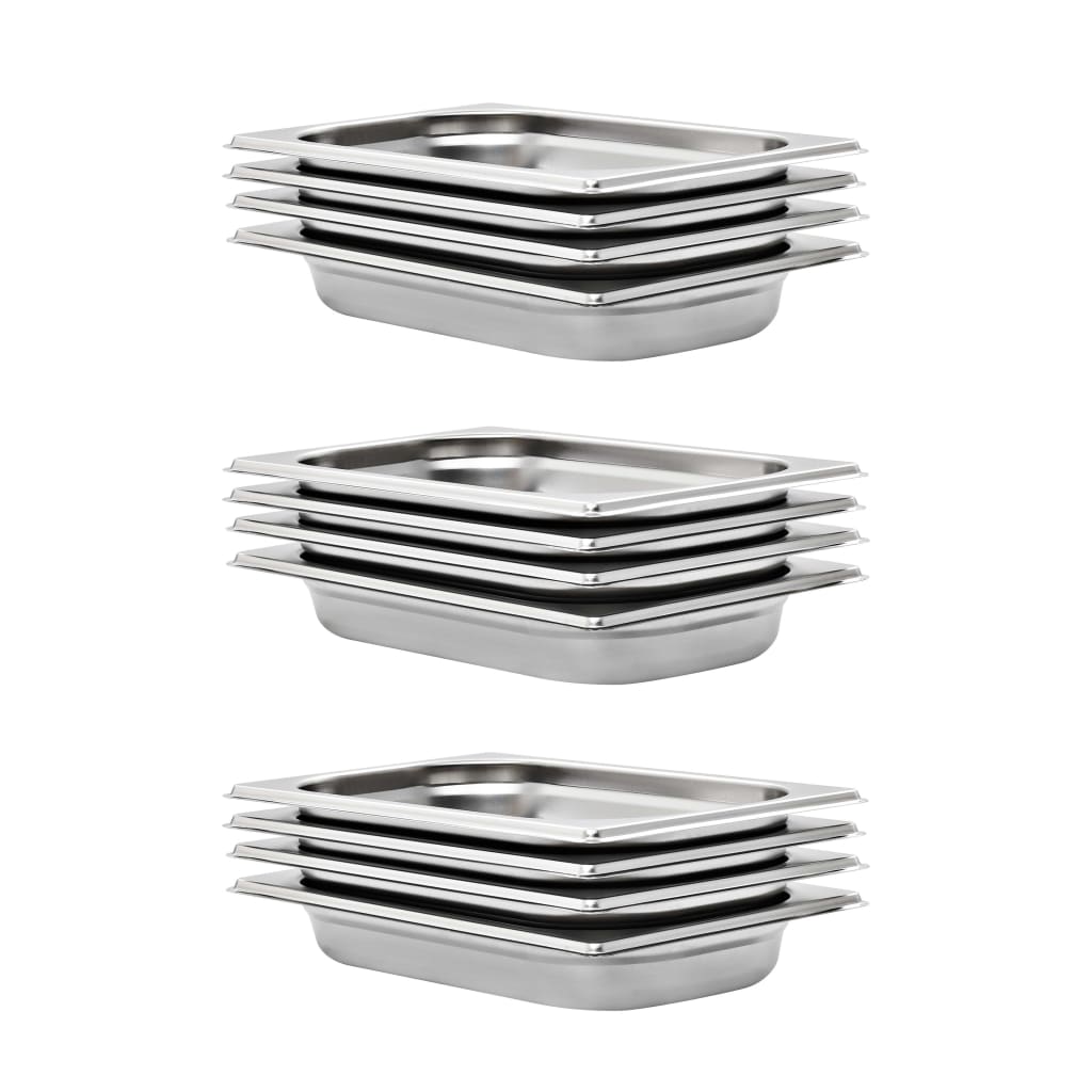 Bandejas Gastronorm 12 unidades GN 1/3 20 mm acero inoxidable