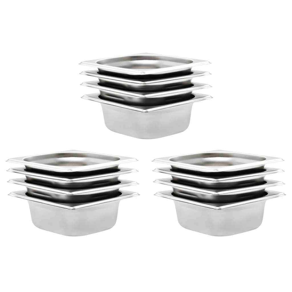 Bandejas Gastronorm 12 unidades GN 1/3 20 mm acero inoxidable