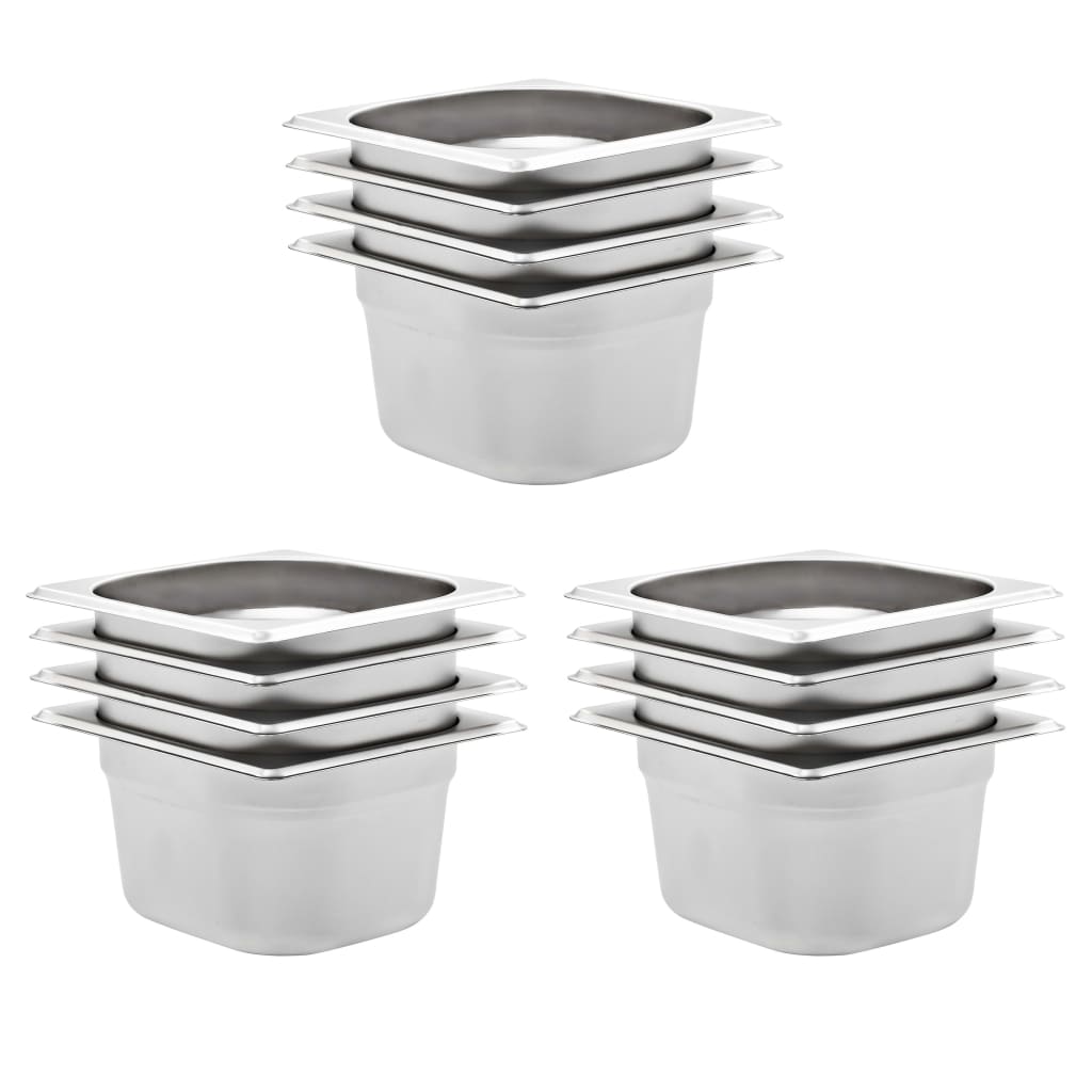 Bandejas Gastronorm 12 unidades GN 1/3 20 mm acero inoxidable