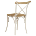 Sillas con respaldo cruzado 2 uds madera maciza de mango blanco