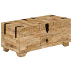 Mesa de centro de madera maciza de mango 80x40x35 cm