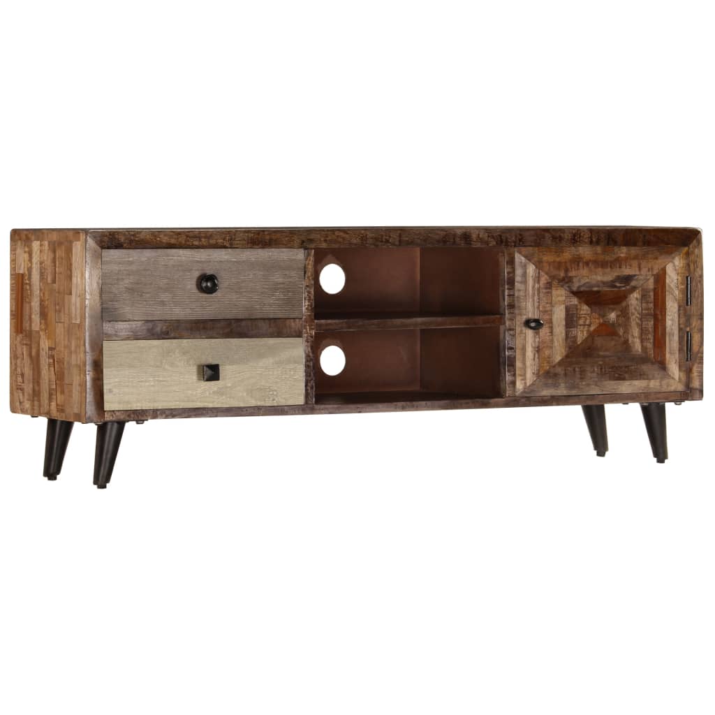 Mueble para TV de madera maciza de mango 118x30x40 cm