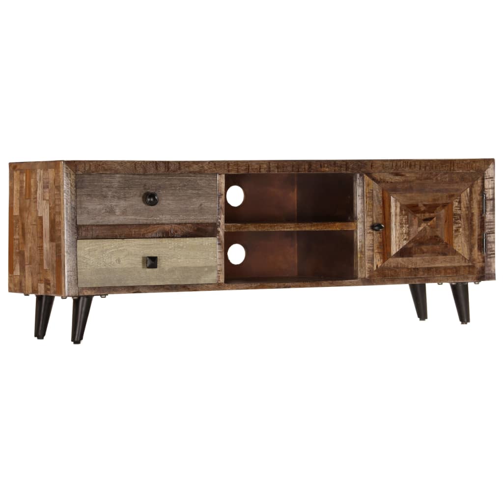 Mueble para TV de madera maciza de mango 118x30x40 cm