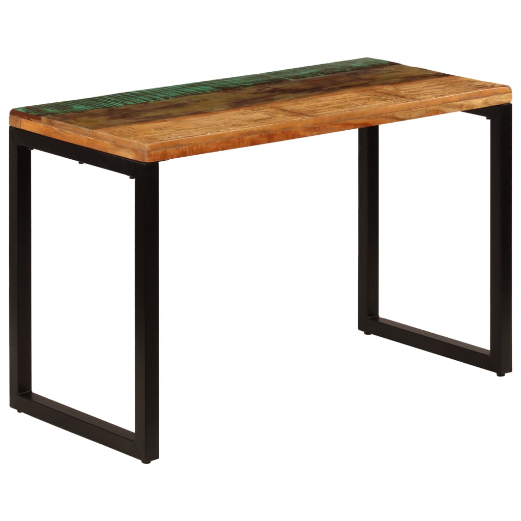 Mesa de comedor de madera maciza reciclada y acero 115x55x76 cm