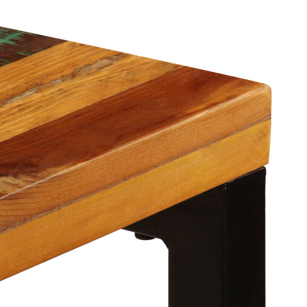 Mesa de comedor de madera maciza reciclada y acero 115x55x76 cm