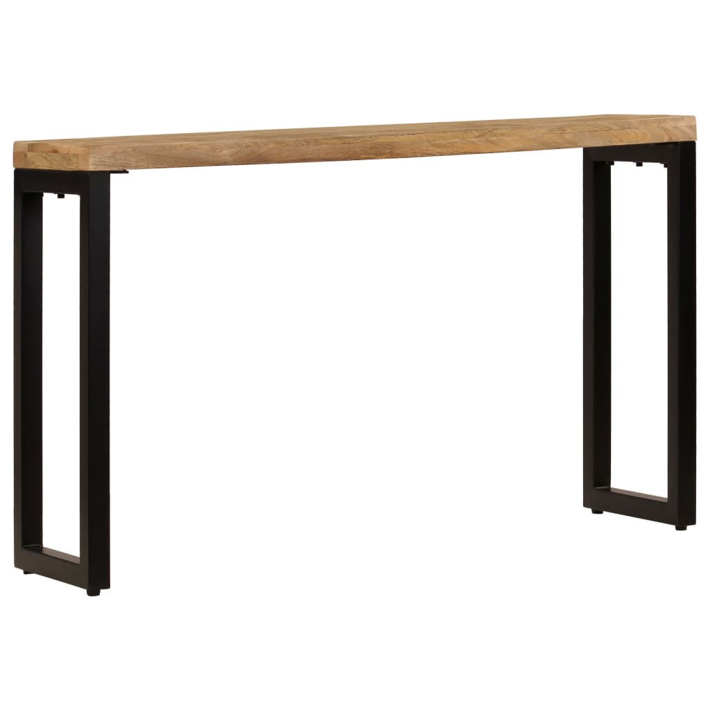 Mesa consola madera maciza de mango y acero 120x35x76 cm