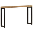 Mesa consola madera maciza de mango y acero 120x35x76 cm