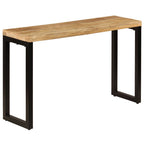 Mesa consola madera maciza de mango y acero 120x35x76 cm