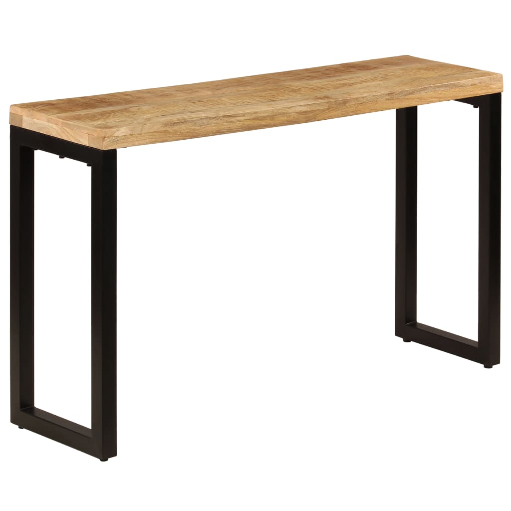 Mesa consola madera maciza de mango y acero 120x35x76 cm