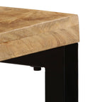 Mesa consola madera maciza de mango y acero 120x35x76 cm