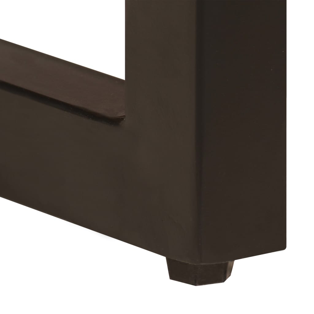 Mesa de centro madera maciza de mango y acero 100x50x35 cm