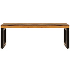 Mesa de centro de madera maciza reciclada y acero 100x50x35 cm
