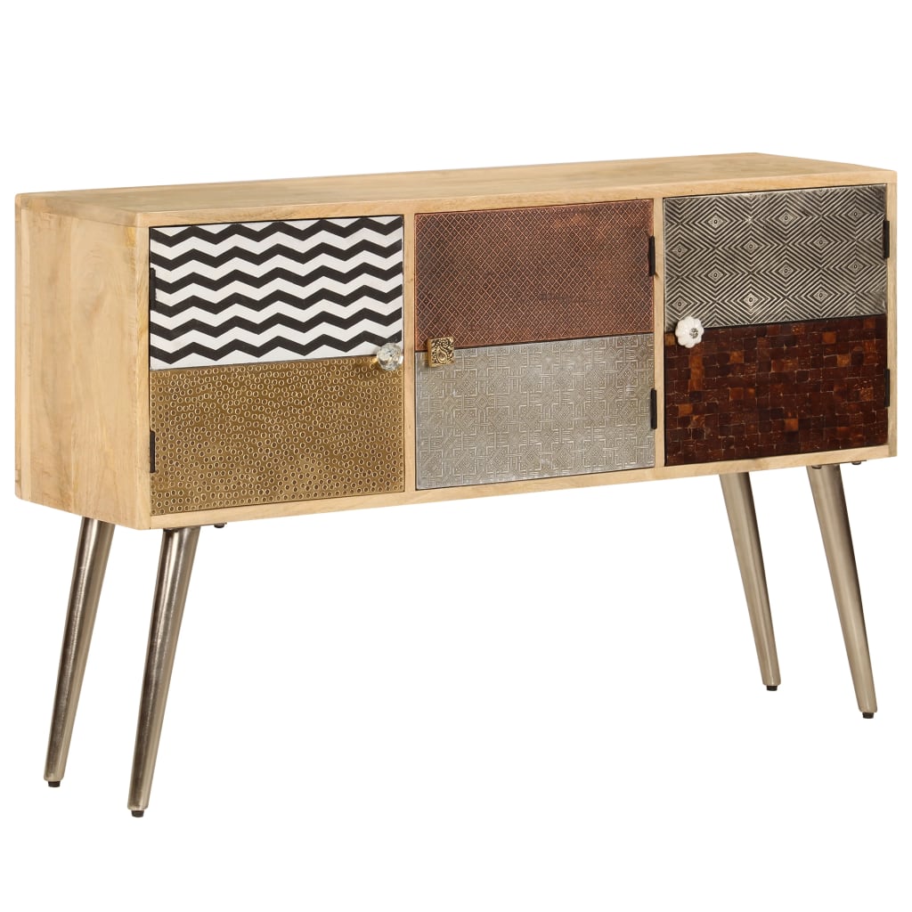 Aparador de madera de mango maciza 120x30x75 cm