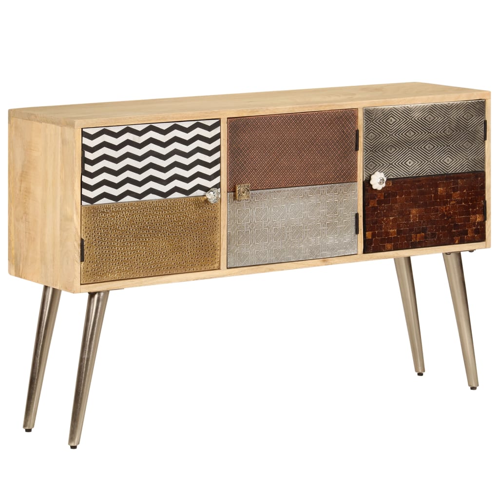Aparador de madera de mango maciza 120x30x75 cm