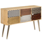 Aparador de madera de mango maciza 120x30x75 cm
