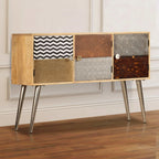 Aparador de madera de mango maciza 120x30x75 cm