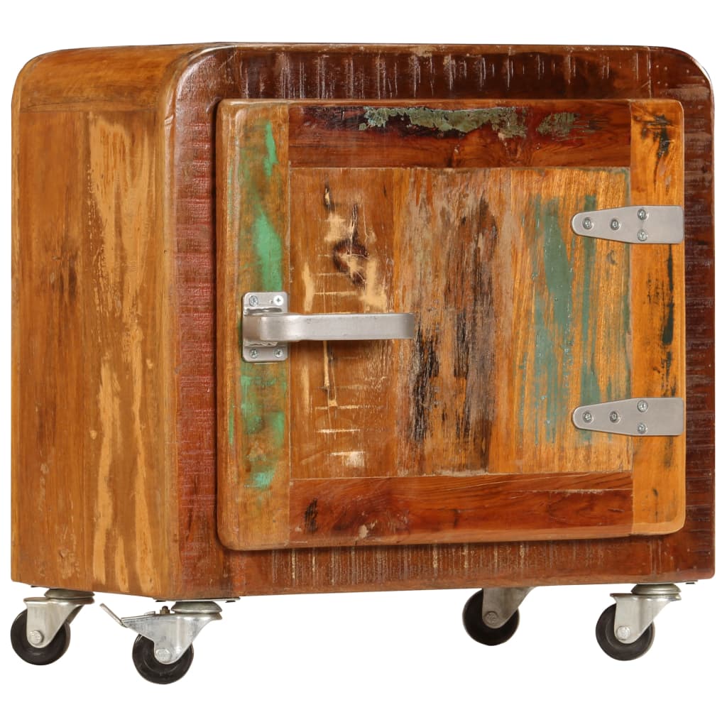 Mesita de noche madera reciclada maciza 50x30x50 cm