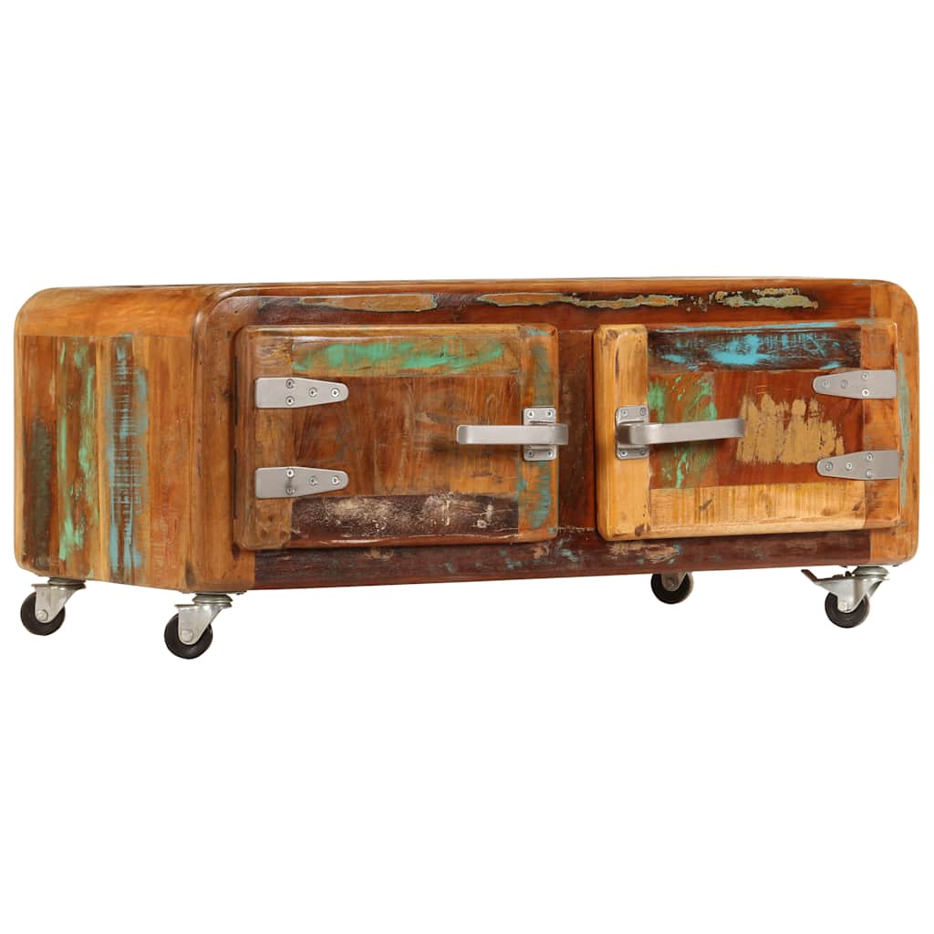 Mesa de centro madera maciza reciclada 85x55x40 cm
