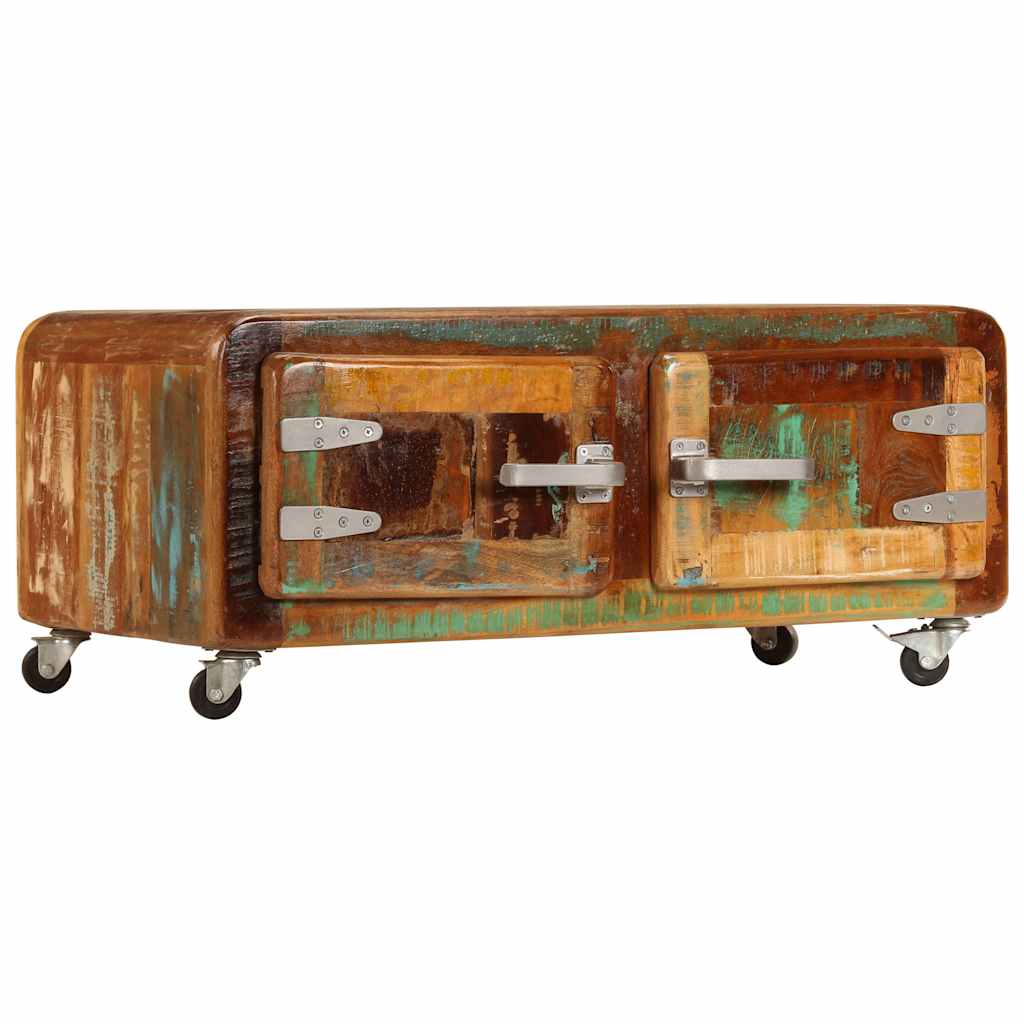 Mesa de centro madera maciza reciclada 85x55x40 cm