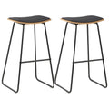 Taburetes de cocina 2 unidades cuero sintético negro