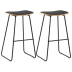 Taburetes de cocina 2 unidades cuero sintético negro