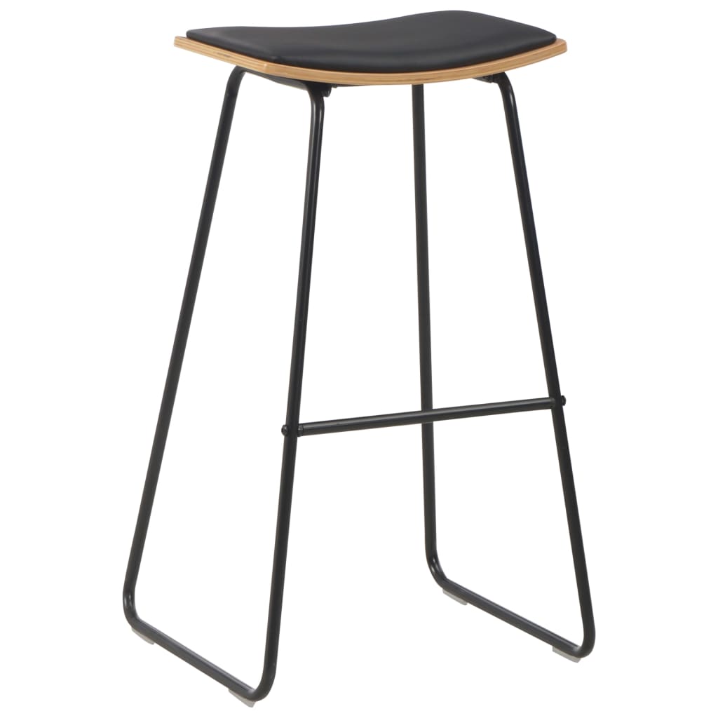 Taburetes de cocina 2 unidades cuero sintético negro