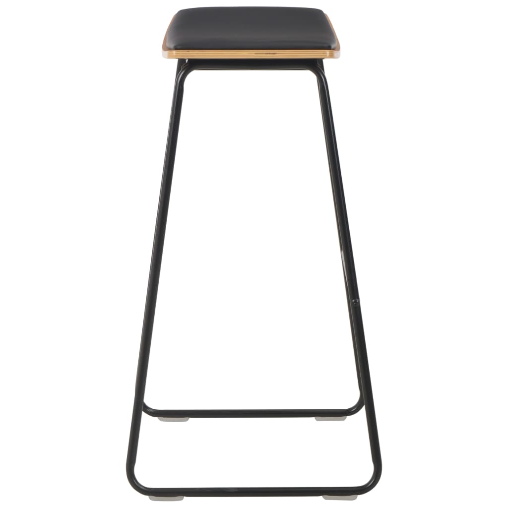 Taburetes de cocina 2 unidades cuero sintético negro