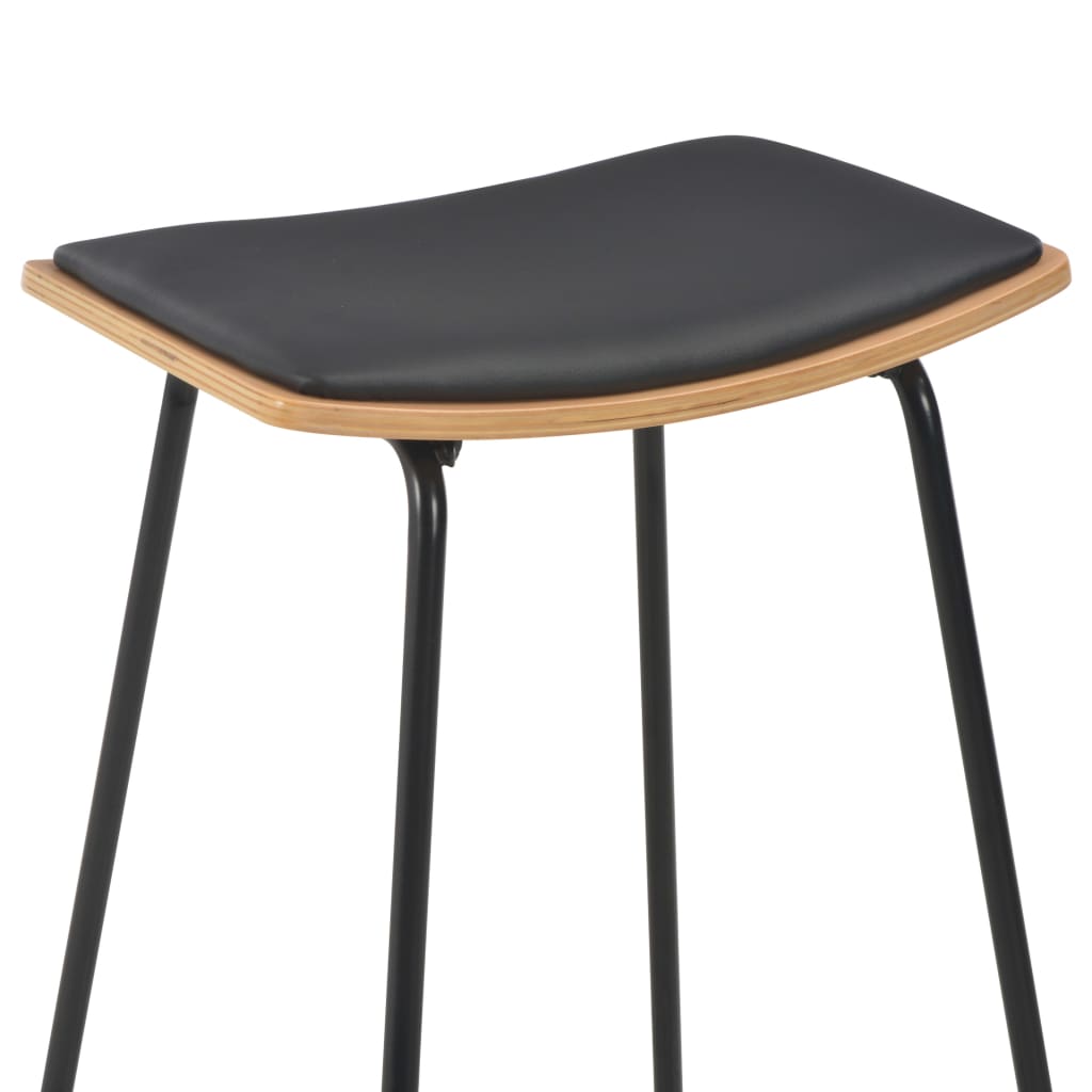 Taburetes de cocina 2 unidades cuero sintético negro
