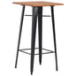 Mesa alta de bar preta madeira maciça de pinho aço 60x60x108 cm