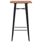 Mesa alta de bar negra madera maciza de pino acero 60x60x108 cm