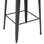 Mesa alta de bar negra madera maciza de pino acero 60x60x108 cm