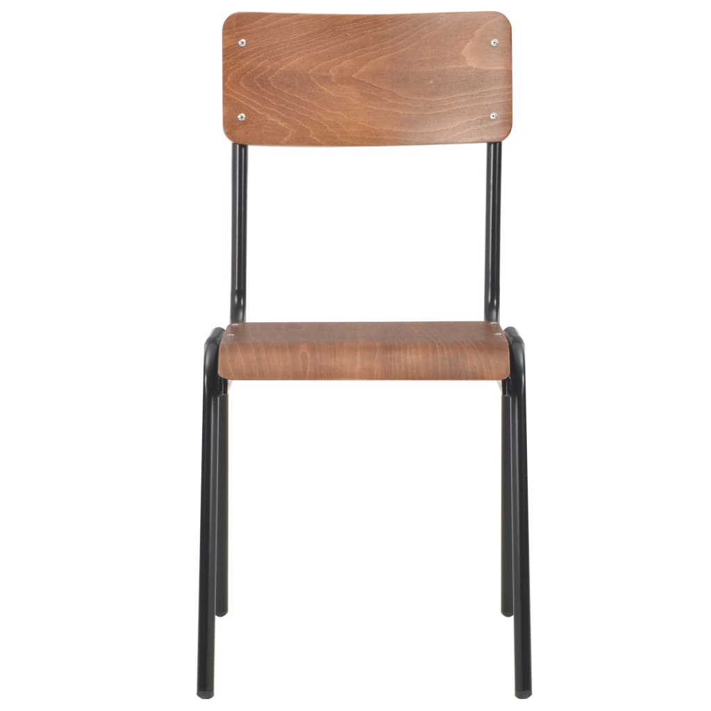 Sillas de comedor 2 uds madera contrachapada y acero marrón