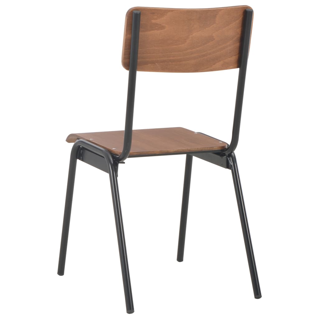 Sillas de comedor 2 uds madera contrachapada y acero marrón