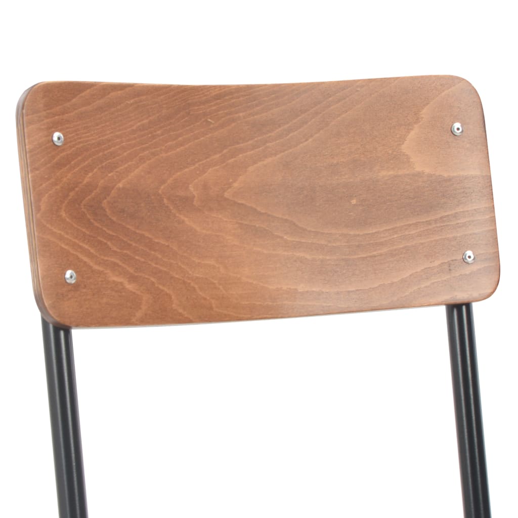 Sillas de comedor 2 uds madera contrachapada y acero marrón
