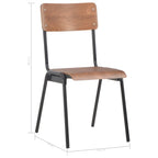 Sillas de comedor 2 uds madera contrachapada y acero marrón